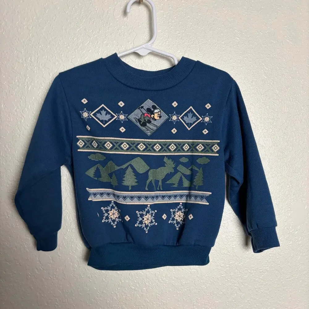 Vintage Mickey's Stuff for Kids Navy Blue Ski Novelty Sweatsuit Set Size 3T